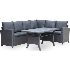 OUTDOOR hörnsoffa/loungeset, svart