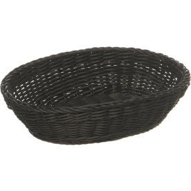 APS Brödkorg, PP, svart, oval, 25x19x6,5cm
