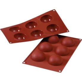 Silikomart Bakform halvrund 6 st, Ø7cm, 8cl