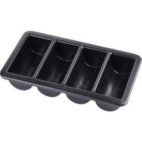 Besticklåda, svart, plast, 4 fack, 1/1 GN