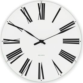 Arne Jacobsen Romersk väggklocka Ø16 cm vit/svart