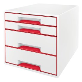 Leitz Wow Cube förvaringsbox, 4 lådor, röd