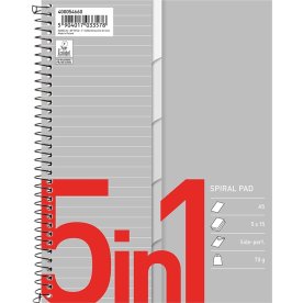 Bantex 5in1 Kollegieblock, A5+, linjerat