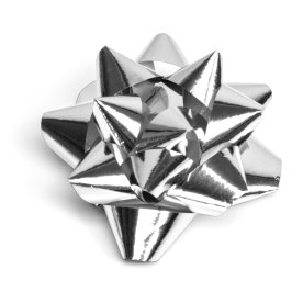 Presentrosetter, Metallic Silver, Ø7,5cm, 36 st