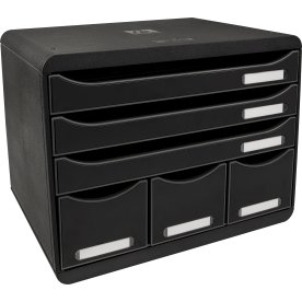 Exacompta Store-Box Skrivbordsbyrå, 6 st, svart