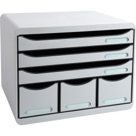 Exacompta Store-Box Skrivbordsbyrå, 6 st, ljusgrå