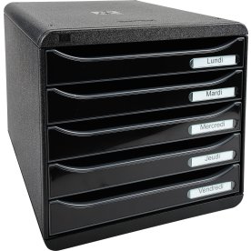 Exacompta Big-Box+ Skrivbordsbyrå, svart/svart