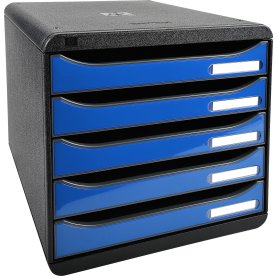 Exacompta Big-Box+ Skrivbordsbyrå, svart/isblå