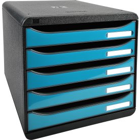 Exacompta Big-Box+ Skrivbordsbyrå, svart/g. turkos