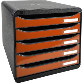 Exacompta Big-Box+ Skrivbordsbyrå, svart/orange