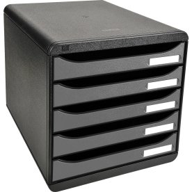 Exacompta Big-Box+ Skrivbordsbyrå, svart/silver