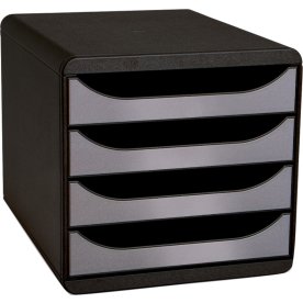 Exacompta Big-Box Skrivbordsbyrå, 4st/svart/silver