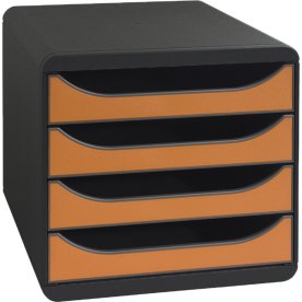 Exacompta Big-Box Skrivbordsbyrå, 4st/svart/orange