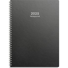 Burde 2025 Veckojournal, refill, svart kartong