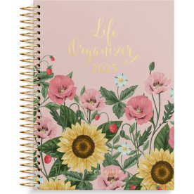 Burde 2025 Kalender Life Organizer, blommor