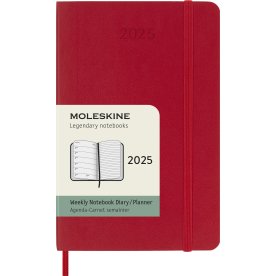 Moleskine 2025 Kalender, S, Vecka, Poc., Röd