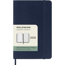 Moleskine 2025 Kalender, S, Vecka, Poc., Blå