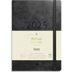 Burde 2025 Liten Veckokalender Forma Deluxe, svart