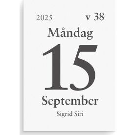 Burde 2025 Kalender Dagblock, 44x63 mm