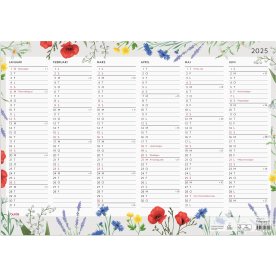 Burde 2025 Kalender Väggblad, Blomster