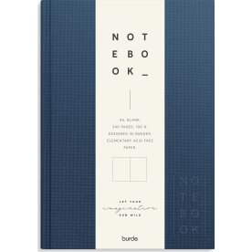 Burde Anteckningsbok | Textil | A5 Blank | Mörkblå