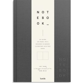 Burde Notebook | Textil | A5 | Blank | Mörkgrå