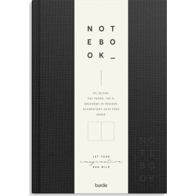 Burde Anteckningsbok | Textil | A5 | Blank | Svart