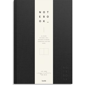 Burde Anteckningsbok | Textil | A4 | Blank | Svart