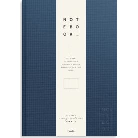 Burde Anteckningsbok | Textil | A4 Blank | Mörkblå