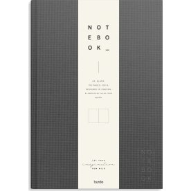 Burde Anteckningsbok | Textil | A4 Blank | Mörkgrå