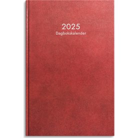 Burde 2025 Dagbokskalender, röd konstläder