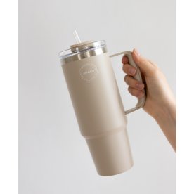AYA&IDA termokopp med sugrör, beige
