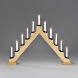 Ljusstake av trä m. 11 Ljus, naturligt