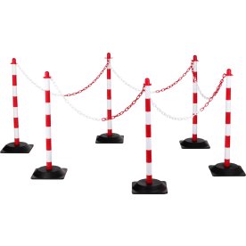 Avspärrningsset, 6 stolpar 10 m kedja, h/ v