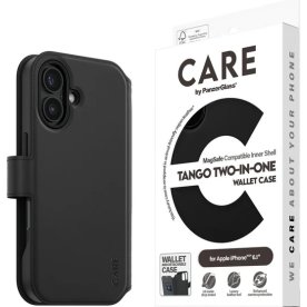 CARE iPhone 16 Fodral 2-i-1 fodral/plånbok, Svart