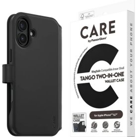 CARE iPhone 16 Plus 2-i-1 fodral m. plånbok, Svart