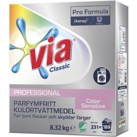 Via Pro Form. Color Sens., Tvättmedel,  8,32kg