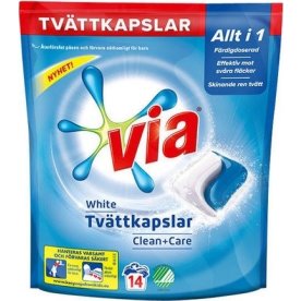 Via White Clean+Care, Tvättkapslar, 14/fp