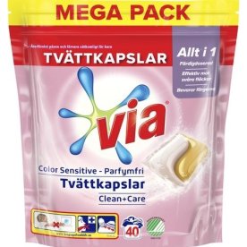 Via Duo Color Sens, Tvättkapslar, 40/fp