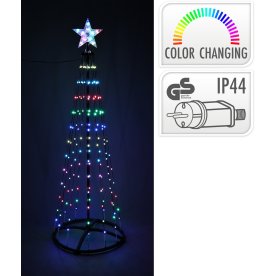Ljusträd, svart stativ & ljusslinga H150cm 154 LED