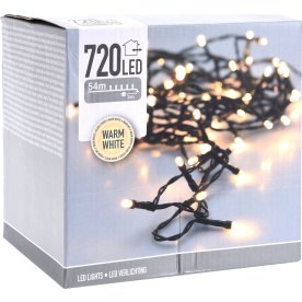 Ljuskedja 720 LED, 54 meter, varmvit