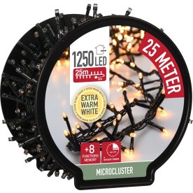 Ljuskedja m/kabellinda 1250 Micro LED 25M, varmvit