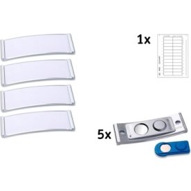 Avery namnbrickor med stålram, 64x22mm, 5 st