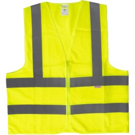 Reflexväst med dragkedja, gul, storlek XL