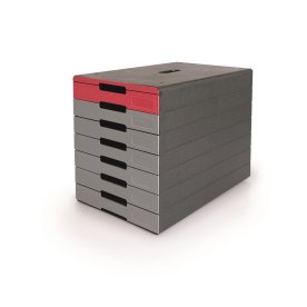 Durable Idealbox Pro lådskåp, 7, Grå/Röd