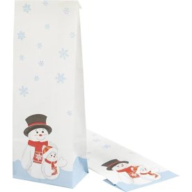 Presentpåse, 6x10x28 cm, Snögubbe, 100 st.