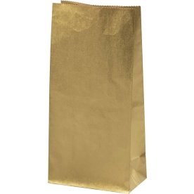 Presentpåse, 6,5x11x22,5 cm, Guld, 100 st.