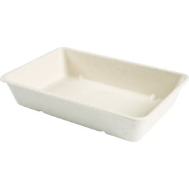 Bricka, bagasse, vit, 1050/1250ml, 50 st.