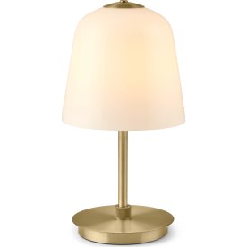 Room 49 batteridriven lampa, Ø15cm, Opal/mässing