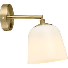 Room 49 vägglampa, Ø15 cm, Opal/mässing